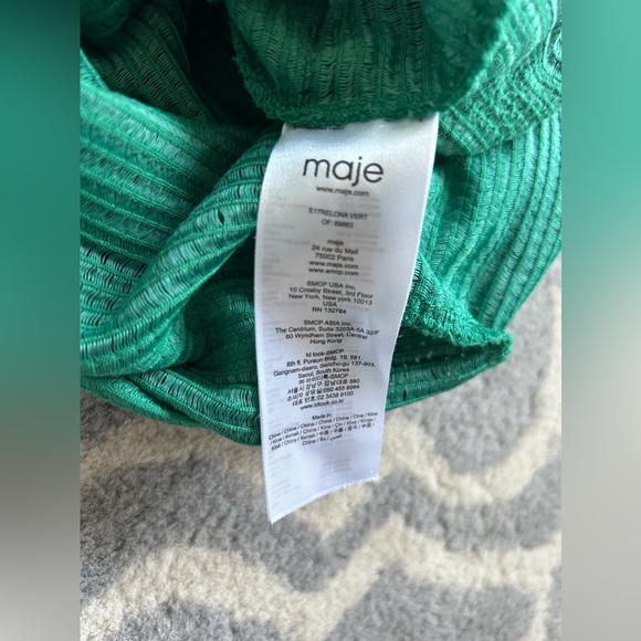 Maje Relona Knit Midi Dress Green Size 1 - Picture 6 of 6